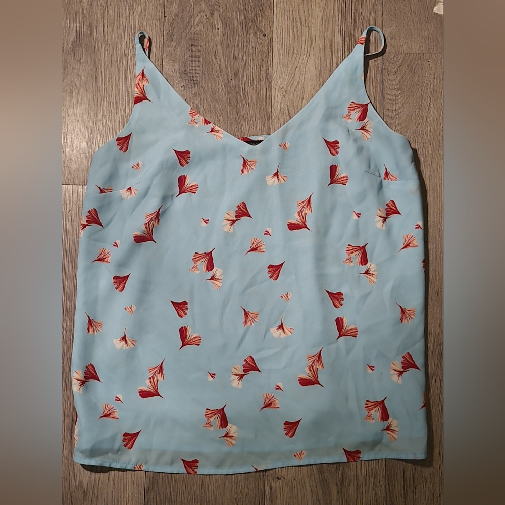 Banana Republic pink tulip sky blue camisol tank, size Medium - Picture 3 of 11